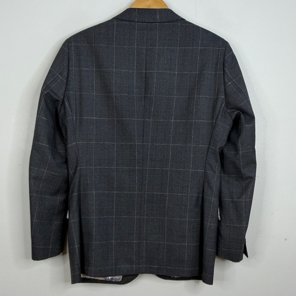 Atelier Munro Sport Coat Mens 40S Gray Glencheck Windowpane Wool Custom Made - Picture 3 of 16